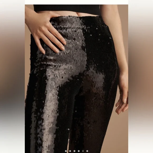 Anthropologie NWT Sz SM lined sequin leggings/pants; sold out, top rated @anthro - Picture 7 of 16